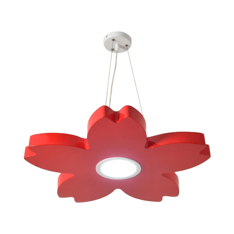 Rood/Geel/Blauw Bloem Kroonluchter Lamp Eigentijds LED Metallic Plafond Hangarmatuur voor Speelkamer Clearhalo