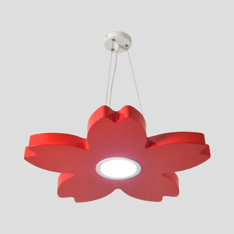 Rood/Geel/Blauw Bloem Kroonluchter Lamp Eigentijds LED Metallic Plafond Hangarmatuur voor Speelkamer Clearhalo