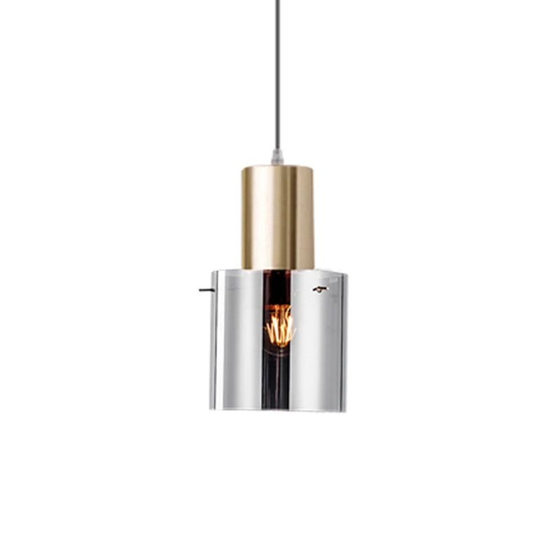 Rose goud/goud fles hanglamp moderne stijl 1-lamp rokerig grijs glazen plafond hanglamp voor keukenbar Clearhalo
