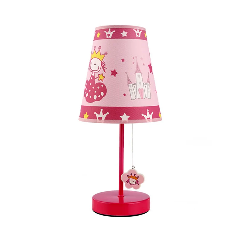 Roze taps toelopende schaduw bureaulamp met Princess One Light Mooie studielamp voor meisjesslaapkamer Clearhalo