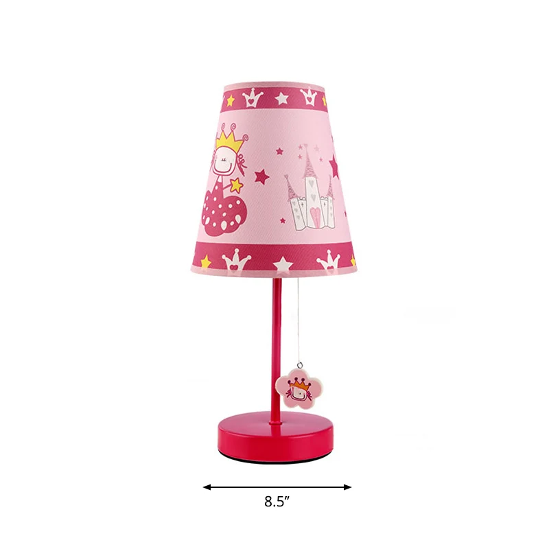 Roze taps toelopende schaduw bureaulamp met Princess One Light Mooie studielamp voor meisjesslaapkamer Clearhalo