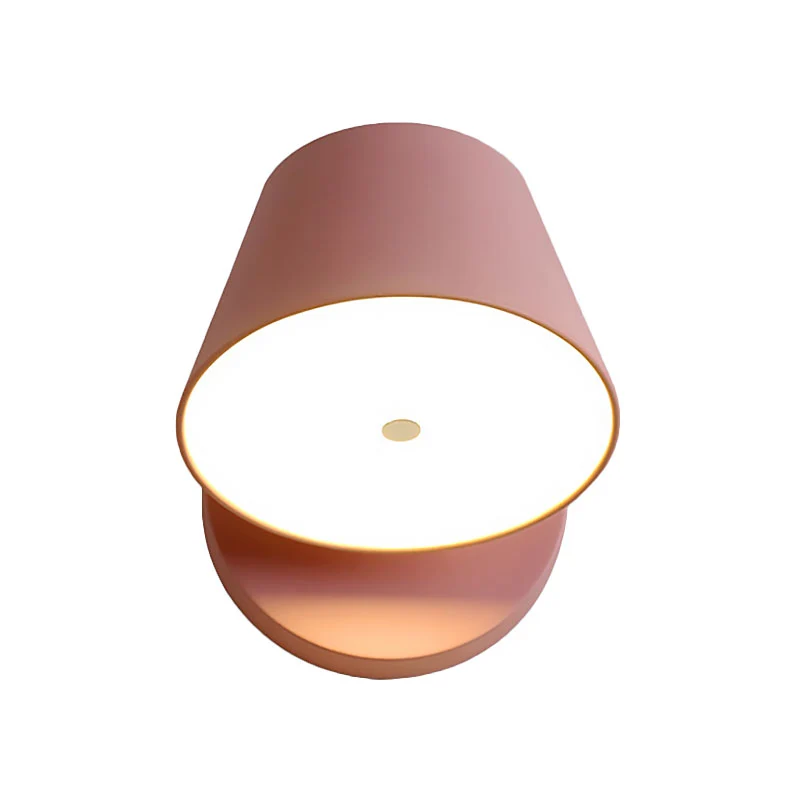 Roze/geel/zwart kegelvormige wandkandelaar Macaron 1 lichtmetalen schanslamp wit/warm licht Clearhalo