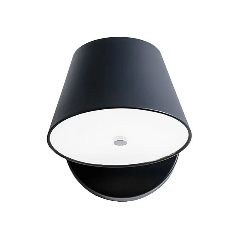 Roze/geel/zwart kegelvormige wandkandelaar Macaron 1 lichtmetalen schanslamp wit/warm licht Clearhalo
