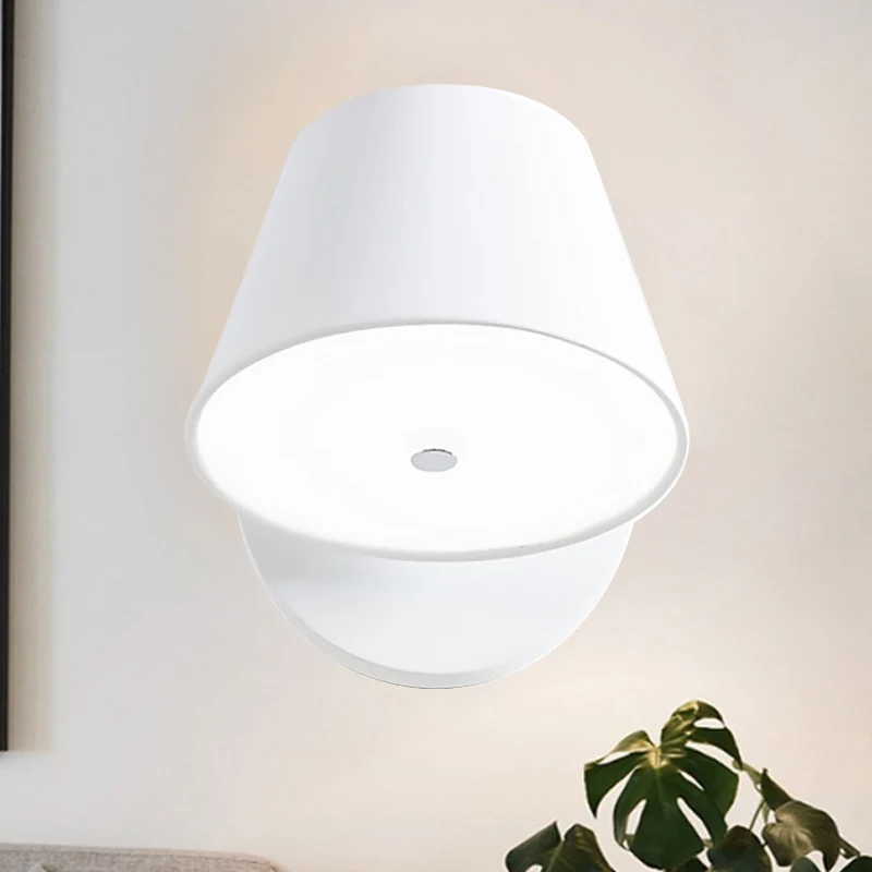 Roze/geel/zwart kegelvormige wandkandelaar Macaron 1 lichtmetalen schanslamp wit/warm licht Clearhalo