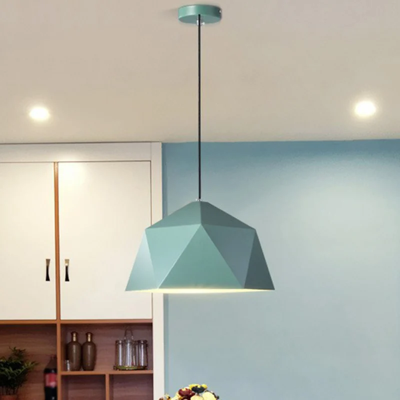 Ruitvormige hanglamp Nordic metallic 1-lichts restaurant hangende hanglamp Clearhalo