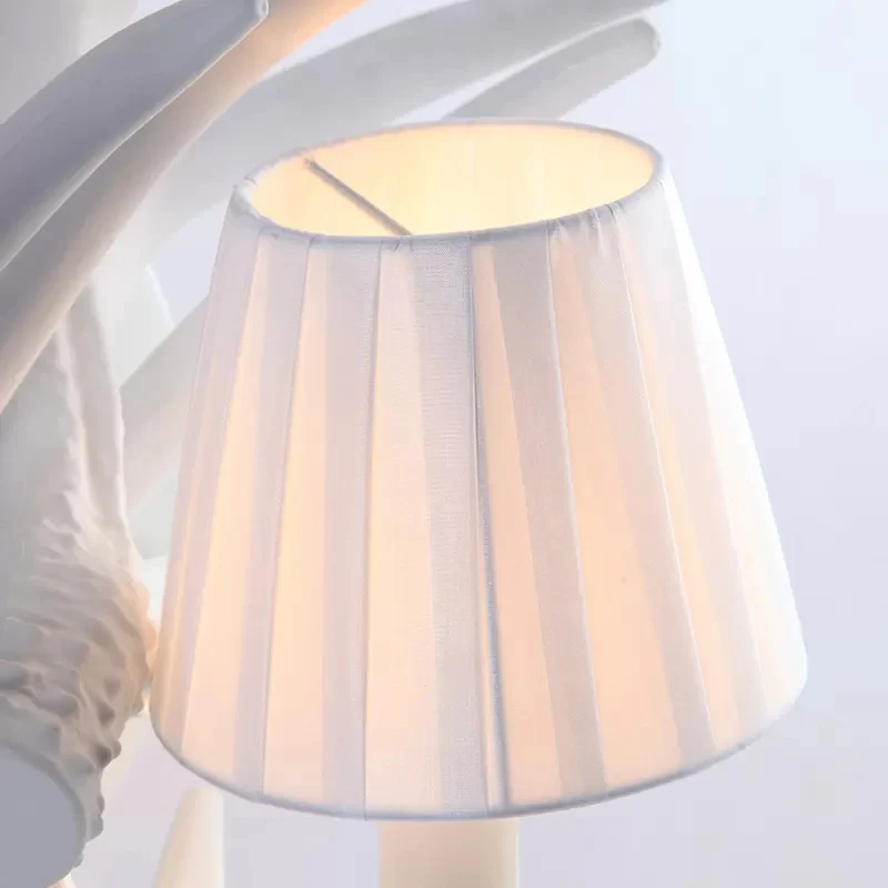 Rustieke stijl gewei wandlamp hars enkele lamp schanslicht witte afwerking voor Lodge Villa Clearhalo