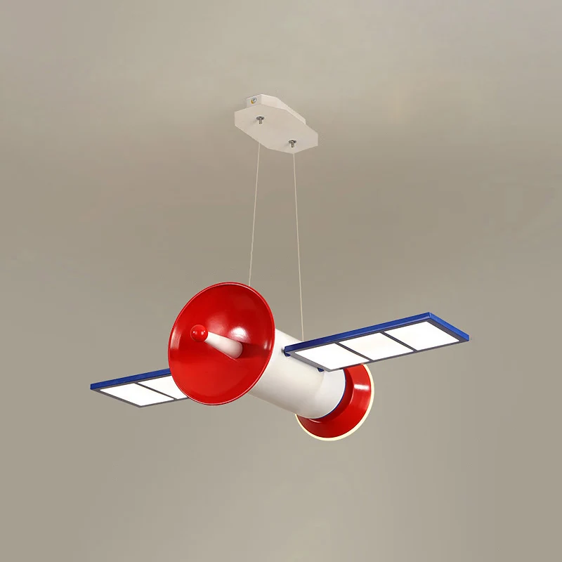 Satellietvormige kroonluchterlamp Minimalistisch acryl Slaapkamer LED-hanglamp blauw-rood Clearhalo