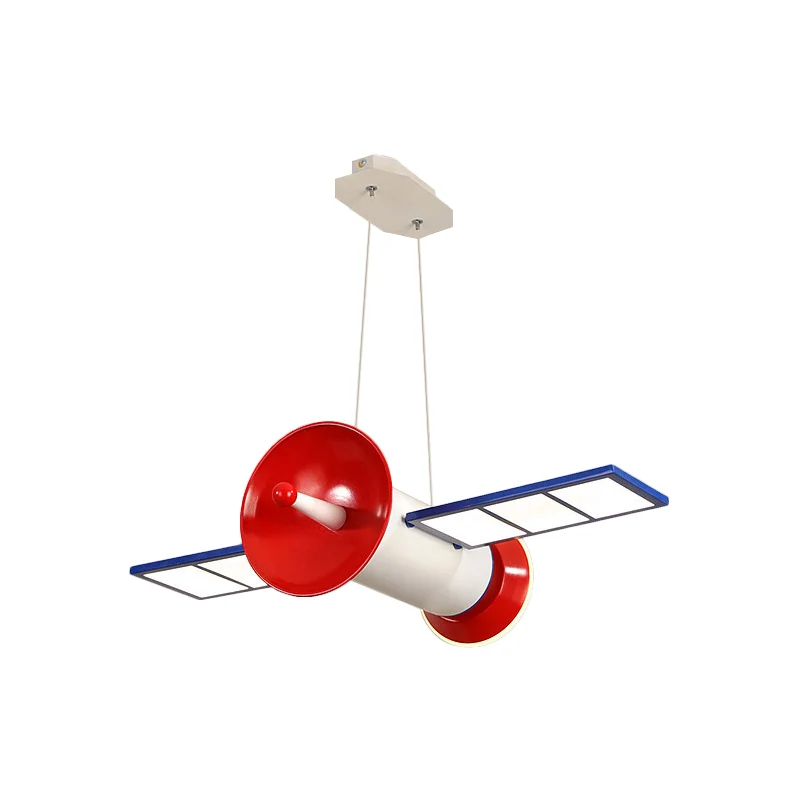 Satellietvormige kroonluchterlamp Minimalistisch acryl Slaapkamer LED-hanglamp blauw-rood Clearhalo