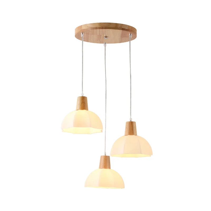 Scandinavische stijl halve bol multi-plafondlamp wit glas 3 lampen eetkamer ophanglamp Clearhalo