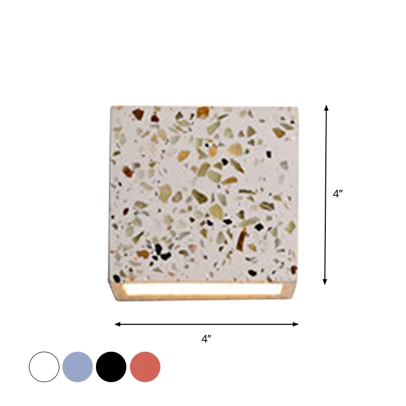 Scandinavische stijl kubieke omhoog en omlaag wandkandelaar Terrazzo 1-lamps hotelwandmontagelicht rood/wit/blauw Clearhalo