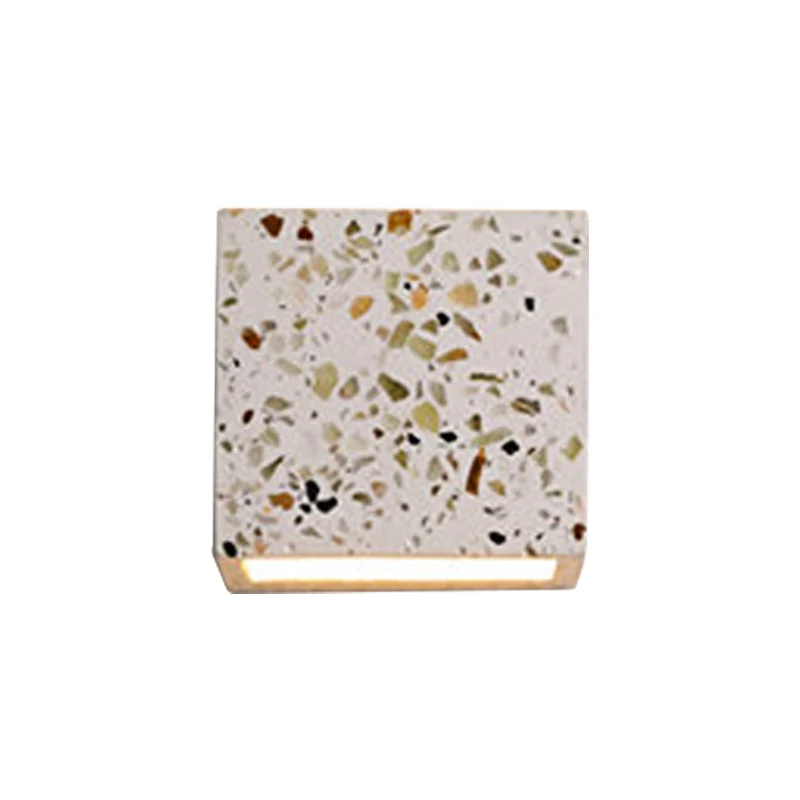 Scandinavische stijl kubieke omhoog en omlaag wandkandelaar Terrazzo 1-lamps hotelwandmontagelicht rood/wit/blauw Clearhalo
