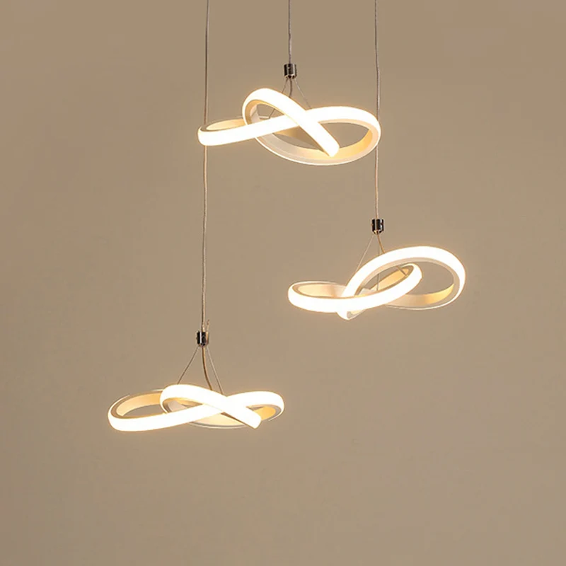 Scandinavische stijl naadloze rondingen multi-licht hangende aluminium eetkamer LED hangende verlichting Clearhalo