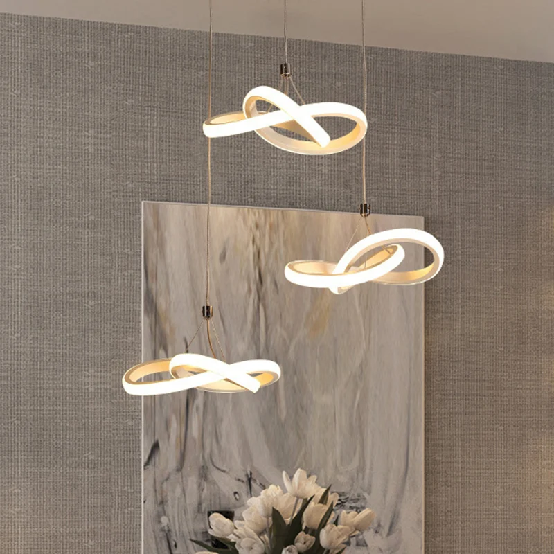 Scandinavische stijl naadloze rondingen multi-licht hangende aluminium eetkamer LED hangende verlichting Clearhalo