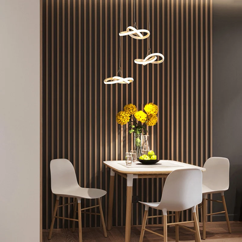 Scandinavische stijl naadloze rondingen multi-licht hangende aluminium eetkamer LED hangende verlichting Clearhalo
