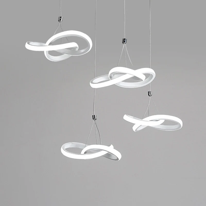 Scandinavische stijl naadloze rondingen multi-licht hangende aluminium eetkamer LED hangende verlichting Clearhalo