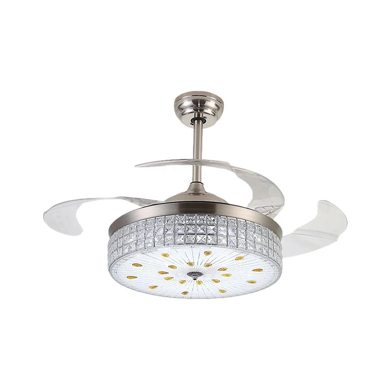 Semi-gemonteerde verlichting van matglas, modernistische 19-inch W LED-hangende ventilatorlamp met kristallen decoratie ch...