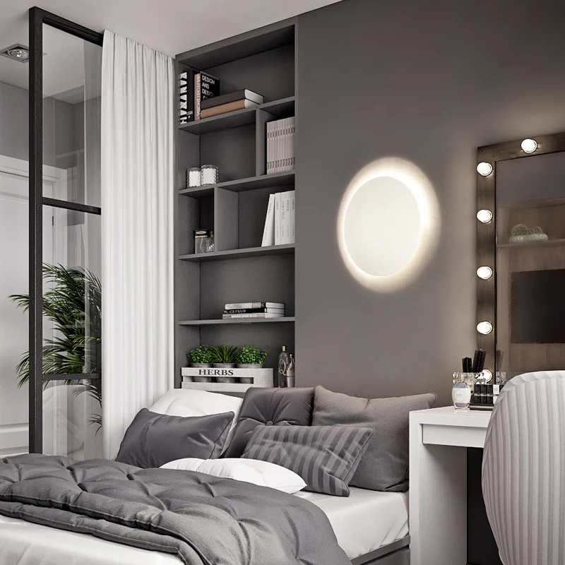 Semisfeer acryl wandlamp modernisme wit/goud LED schanslicht warm/wit licht voor slaapkamer Clearhalo