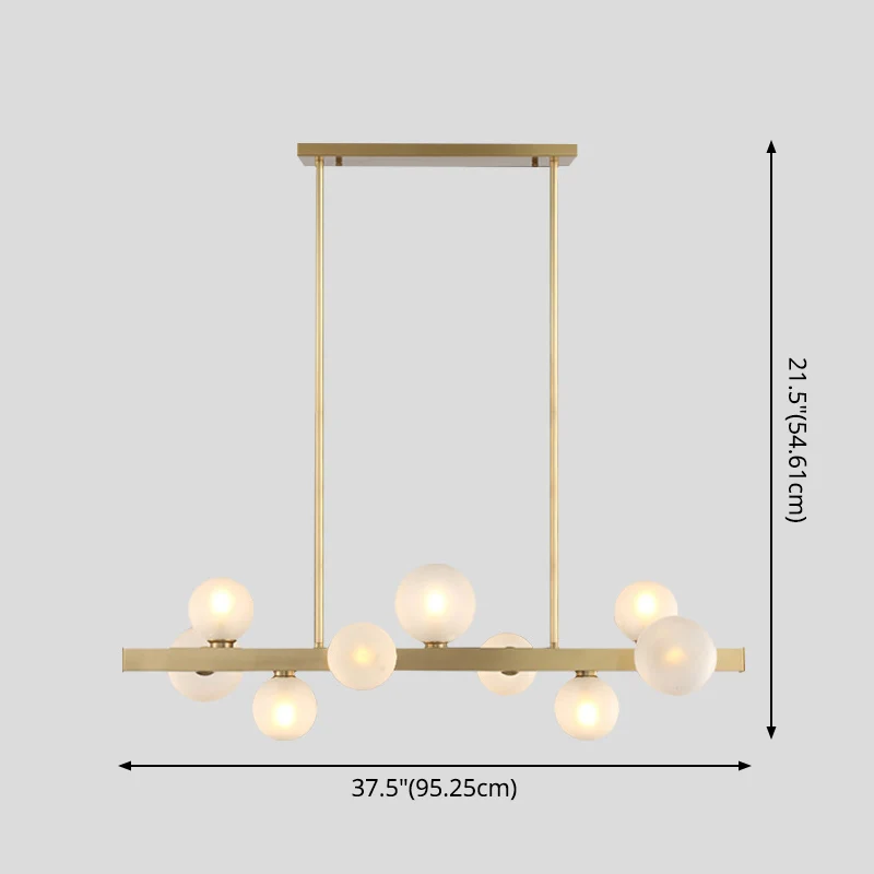 Simplicity Globe hanglamp matglas eetkamer eilandverlichting goud Clearhalo