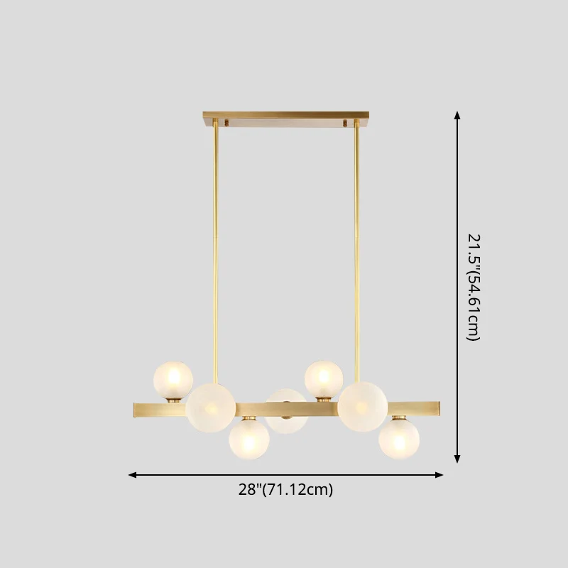 Simplicity Globe hanglamp matglas eetkamer eilandverlichting goud Clearhalo