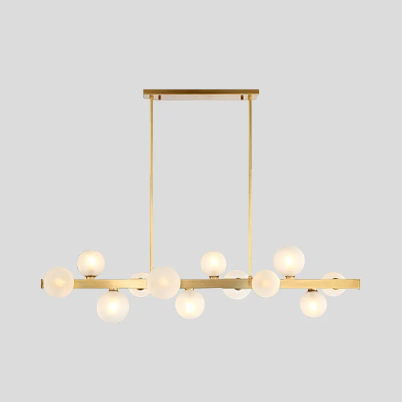 Simplicity Globe hanglamp matglas eetkamer eilandverlichting goud Clearhalo