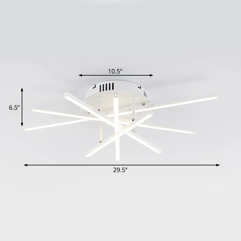 Simplicity Strip Acryl Plafondinbouwlamp LED enkelvoudig semi-inbouw armatuur warm/wit licht Clearhalo