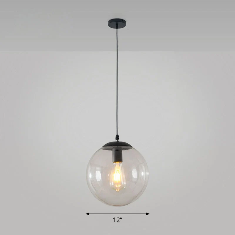 Sphere Restaurant Plafondophanglamp Glazen enkele lamp Eenvoudige hanglamp zwart Clearhalo