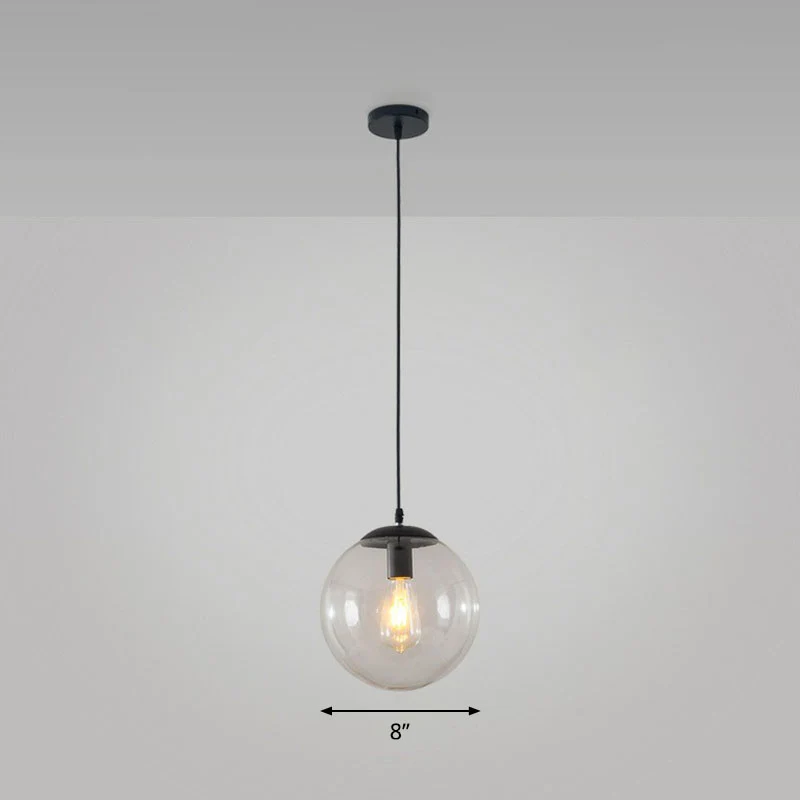 Sphere Restaurant Plafondophanglamp Glazen enkele lamp Eenvoudige hanglamp zwart Clearhalo