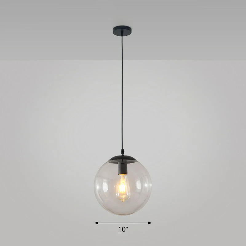 Sphere Restaurant Plafondophanglamp Glazen enkele lamp Eenvoudige hanglamp zwart Clearhalo