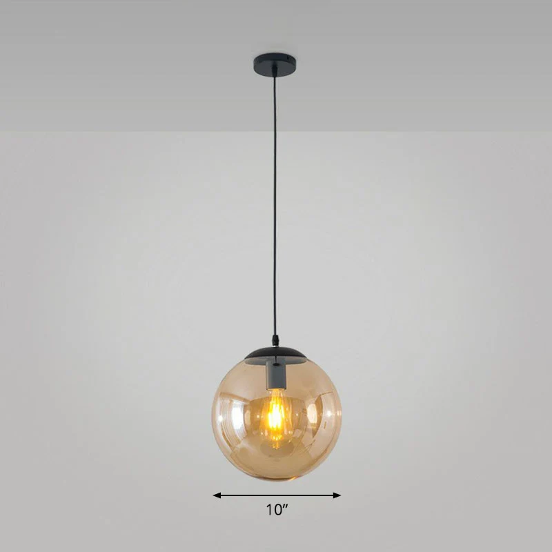 Sphere Restaurant Plafondophanglamp Glazen enkele lamp Eenvoudige hanglamp zwart Clearhalo