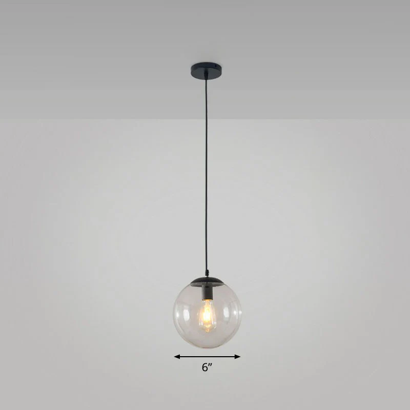 Sphere Restaurant Plafondophanglamp Glazen enkele lamp Eenvoudige hanglamp zwart Clearhalo