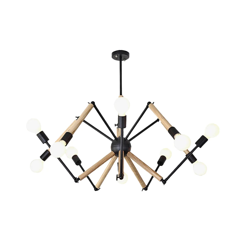 Spider Shape Suspension Light 8/10/12/16-Head hedendaagse metalen kroonluchter zwart/wit voor woonkamer Clearhalo