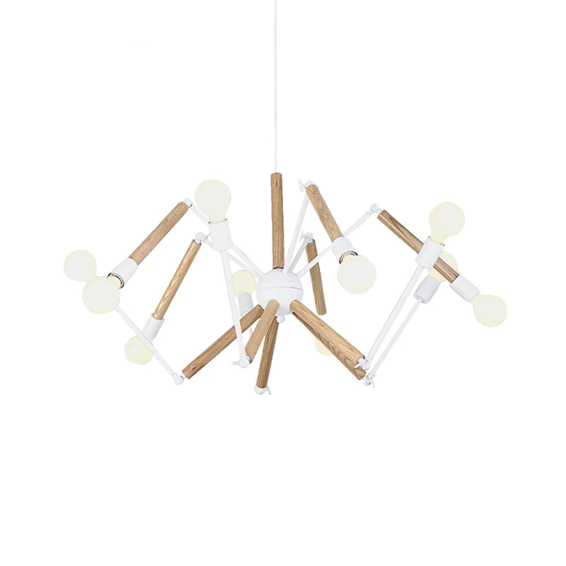 Spider Shape Suspension Light 8/10/12/16-Head hedendaagse metalen kroonluchter zwart/wit voor woonkamer Clearhalo