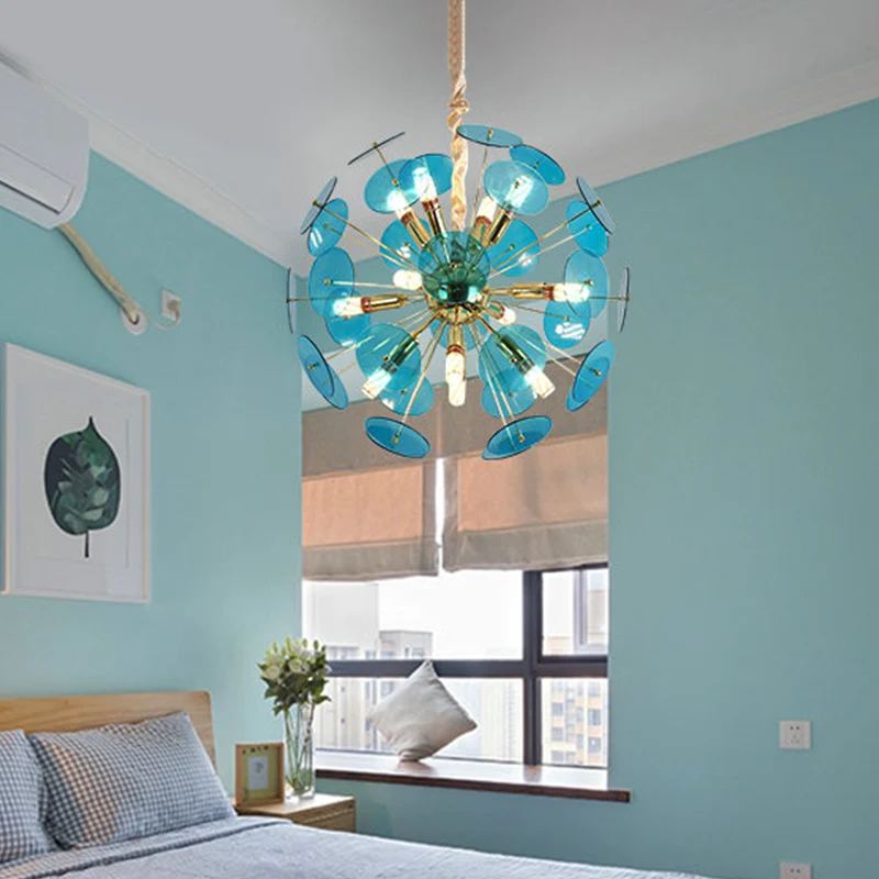 Spoetnik Slaapkamer Plafondkroonluchter Metaal 12-lamps modernistische hangende plafondlamp grijs/wit/blauw Clearhalo