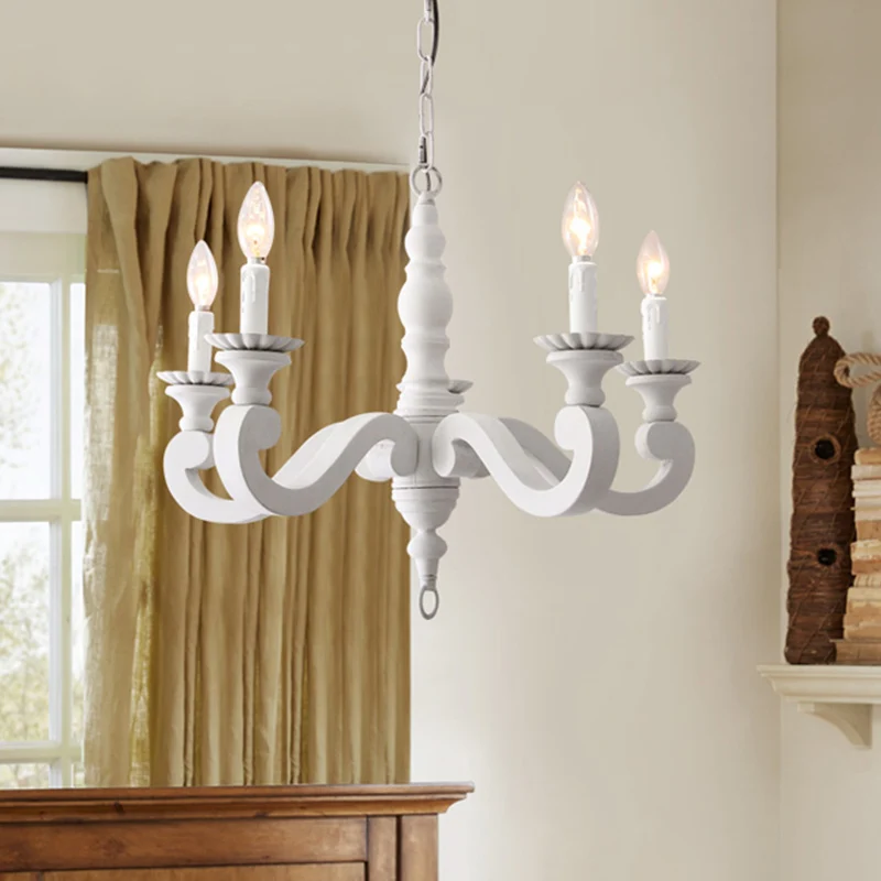Spur metalen hangende kroonluchter eigentijds 5-kops witte plafondhanglamp voor slaapkamer Clearhalo