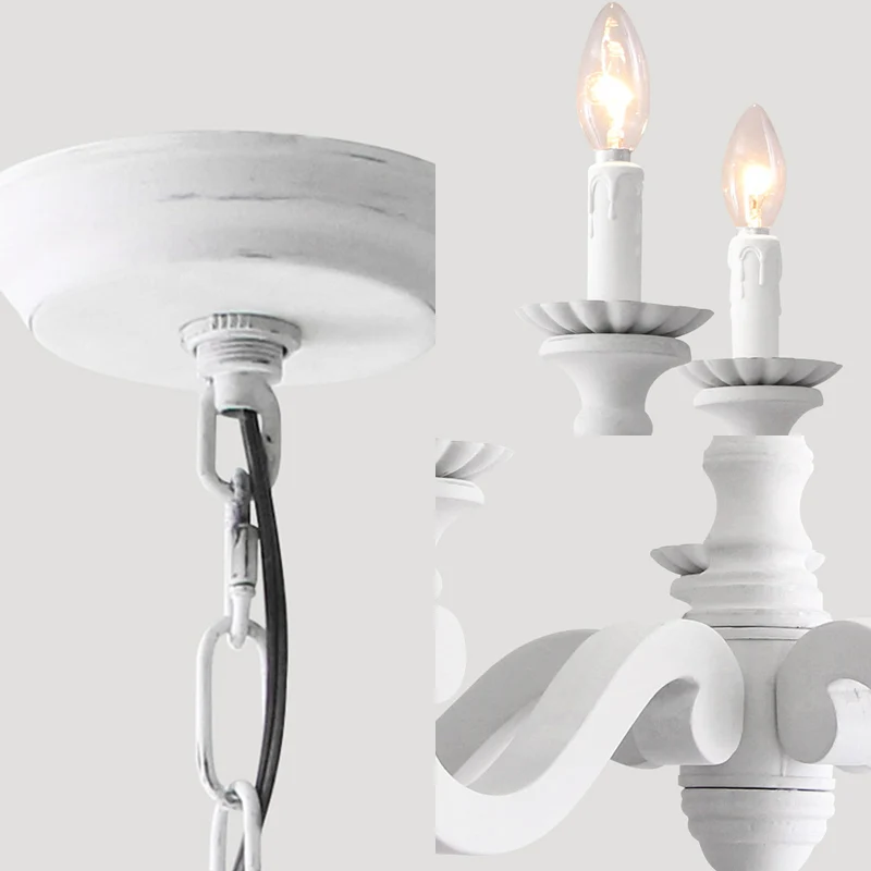 Spur metalen hangende kroonluchter eigentijds 5-kops witte plafondhanglamp voor slaapkamer Clearhalo