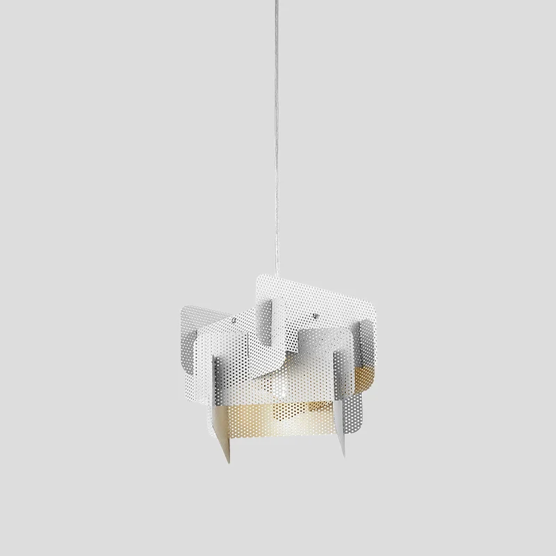 Staal gesplitst gaas scherm drop hanger moderne Vogue 1 kop roze/grijze hangende plafondlamp voor eetkamer Clearhalo