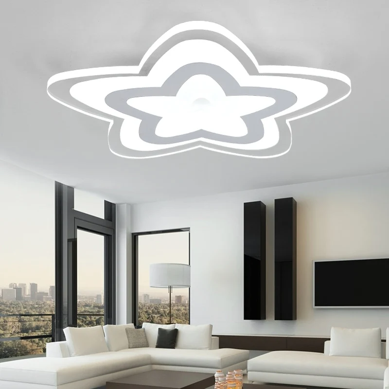 Star Slim Panel LED-plafondmontage Lichte acryl hedendaagse plafondlamp wit voor Game Room Clearhalo