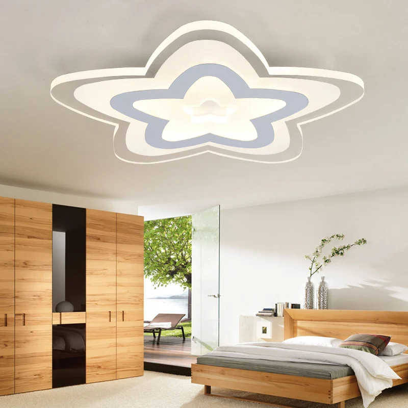 Star Slim Panel LED-plafondmontage Lichte acryl hedendaagse plafondlamp wit voor Game Room Clearhalo