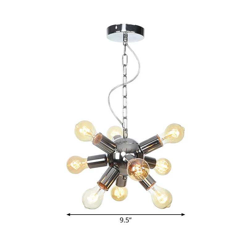Starburst hangende kroonluchter hedendaagse metalen 9/12 lampen plafond hanglamp chroom Clearhalo