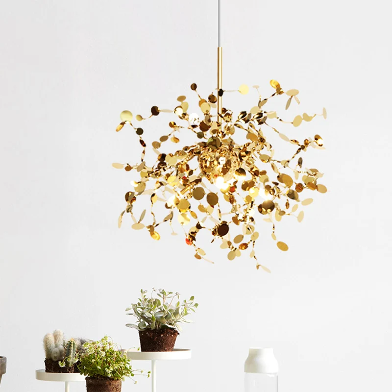 Starburst hanglamp modernisme metaal LED goud hangende plafondlamp voor woonkamer Clearhalo