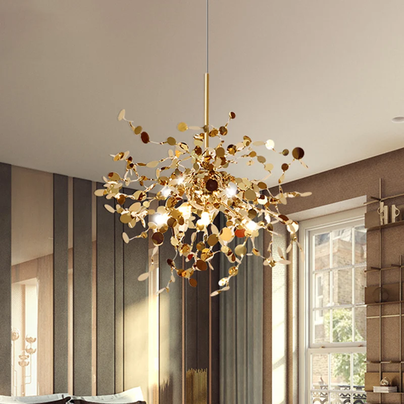 Starburst hanglamp modernisme metaal LED goud hangende plafondlamp voor woonkamer Clearhalo