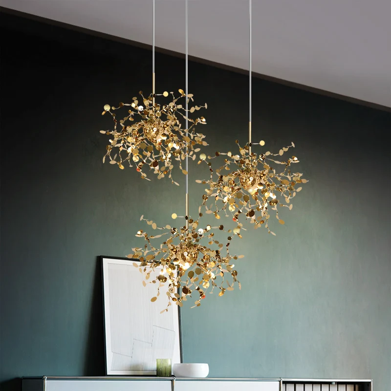 Starburst hanglamp modernisme metaal LED goud hangende plafondlamp voor woonkamer Clearhalo