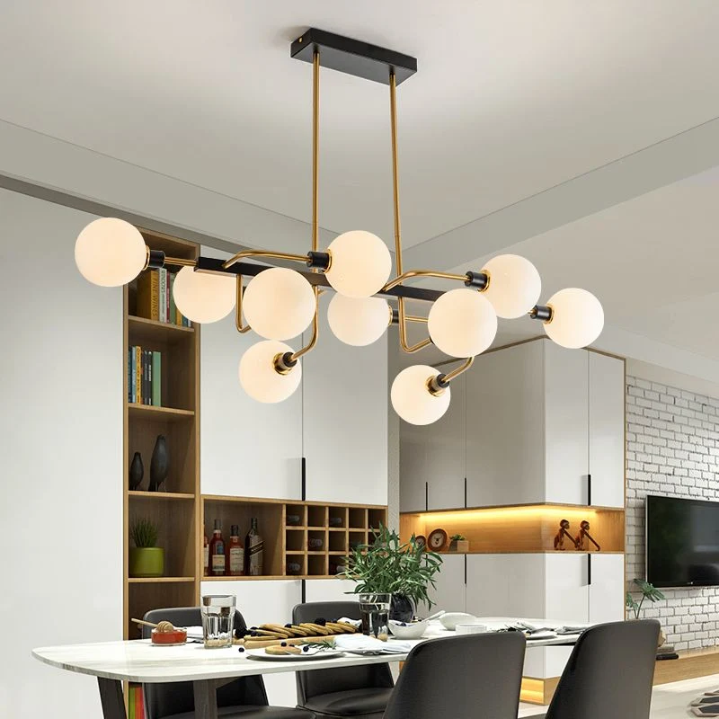Starburst kroonluchter licht eigentijds 10-lichts amber/rookgrijs/crème glazen hanglamp Clearhalo