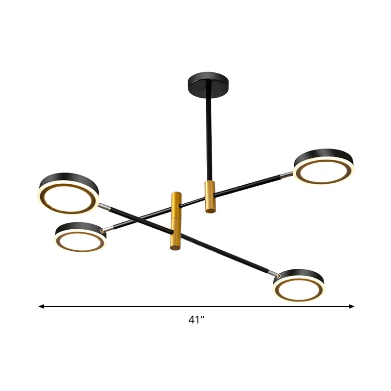 Starburst kroonluchter verlichting modern metaal 4/6 koppen wit/zwart en goud hanglampset, warm/wit licht Clearhalo