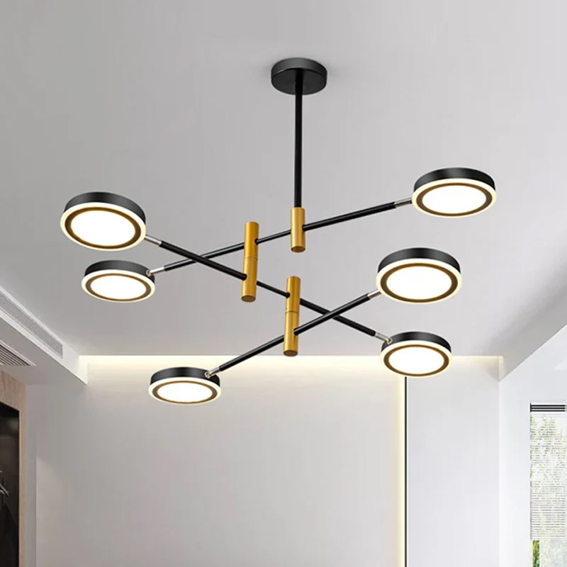 Starburst kroonluchter verlichting modern metaal 4/6 koppen wit/zwart en goud hanglampset, warm/wit licht Clearhalo