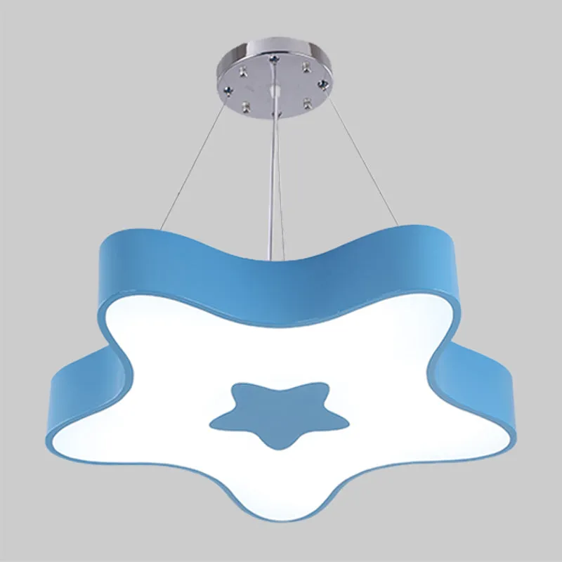 Starfish Down Lighting Hanger Nordic Acryl LED Indoor Kroonluchter Lamparmatuur rood/blauw/geel Clearhalo