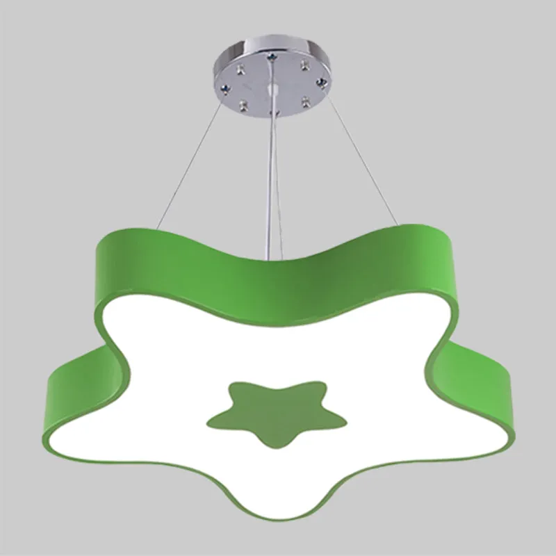 Starfish Down Lighting Hanger Nordic Acryl LED Indoor Kroonluchter Lamparmatuur rood/blauw/geel Clearhalo