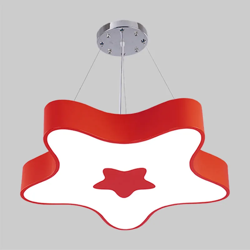 Starfish Down Lighting Hanger Nordic Acryl LED Indoor Kroonluchter Lamparmatuur rood/blauw/geel Clearhalo