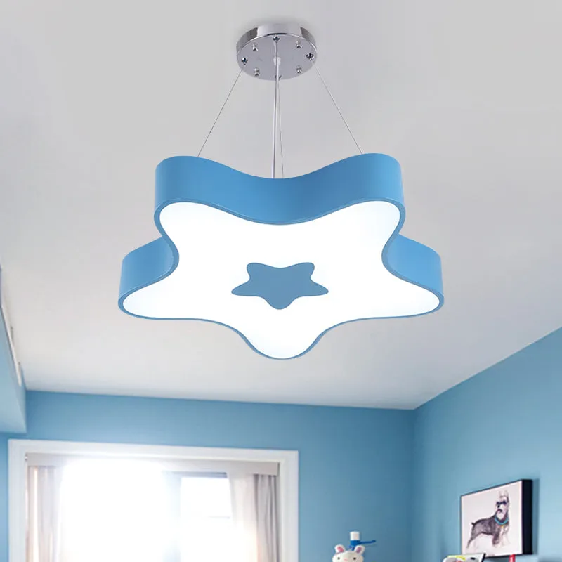 Starfish Down Lighting Hanger Nordic Acryl LED Indoor Kroonluchter Lamparmatuur rood/blauw/geel Clearhalo