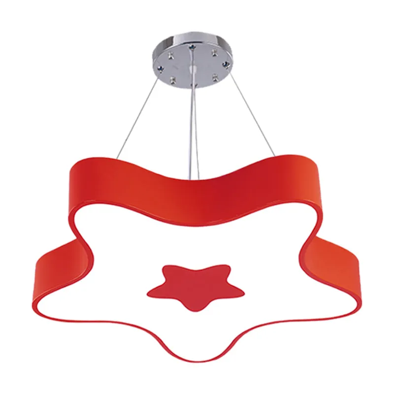 Starfish Down Lighting Hanger Nordic Acryl LED Indoor Kroonluchter Lamparmatuur rood/blauw/geel Clearhalo